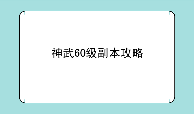 神武60级副本攻略