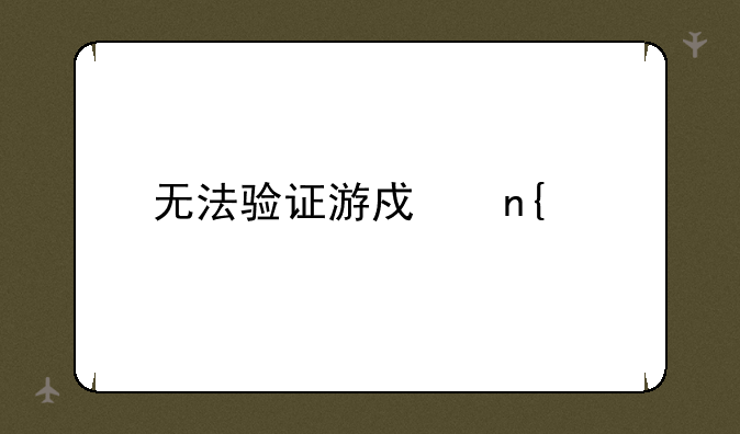 无法验证游戏回话