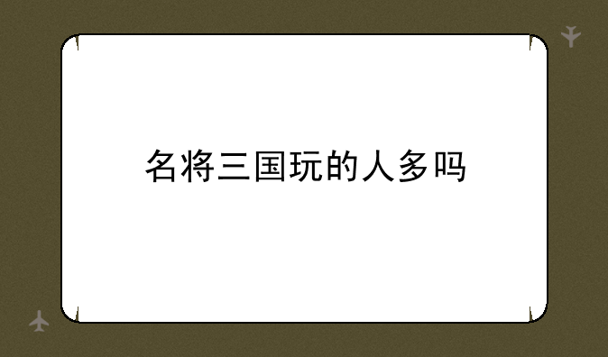 名将三国玩的人多吗
