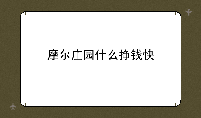 摩尔庄园什么挣钱快