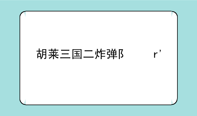 胡莱三国二炸弹队有什么