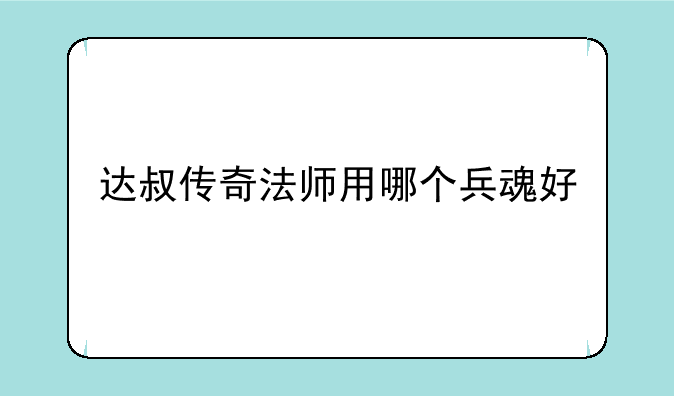 达叔传奇法师用哪个兵魂好