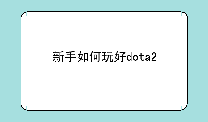 新手如何玩好dota2