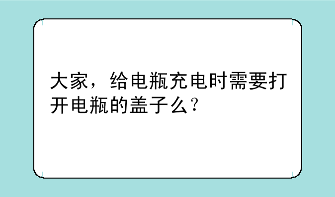 大家，给电瓶充电时需要打开电瓶的盖子么？